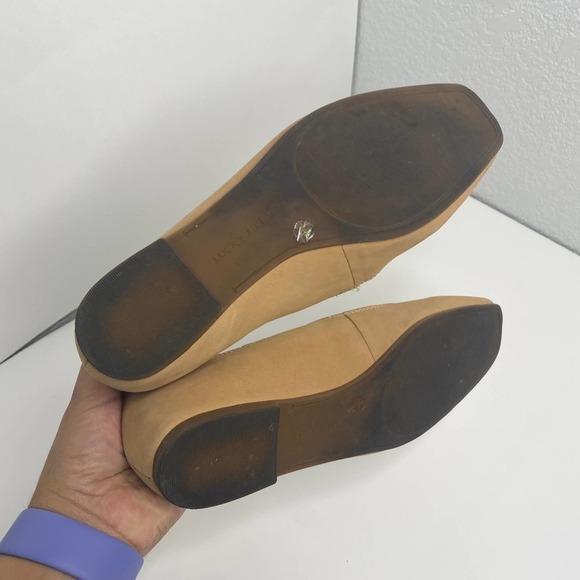 Lucky Brand Women Dellie Beige Brown Ballet Flats Shoes Scallop Sz 7M Comfort - Picture 9 of 11